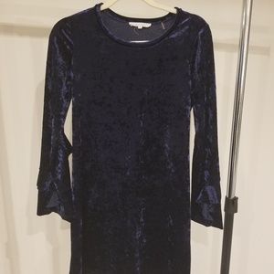 Mika and Gali Navy shimmer velvet dress